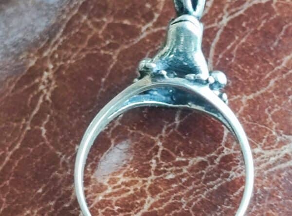 Unikat Ring Silber 925 Frosch Krone Froschkönig Ringgröße 52