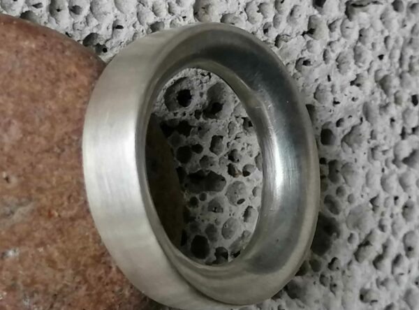 schlichter Designer Ring Silber 925 matt bombiert Ringgröße 58