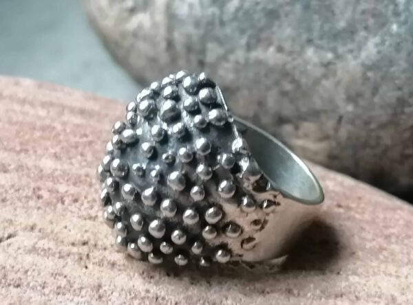 Designer Ring Silber 925 Igel Knubbelring Stachelring 52