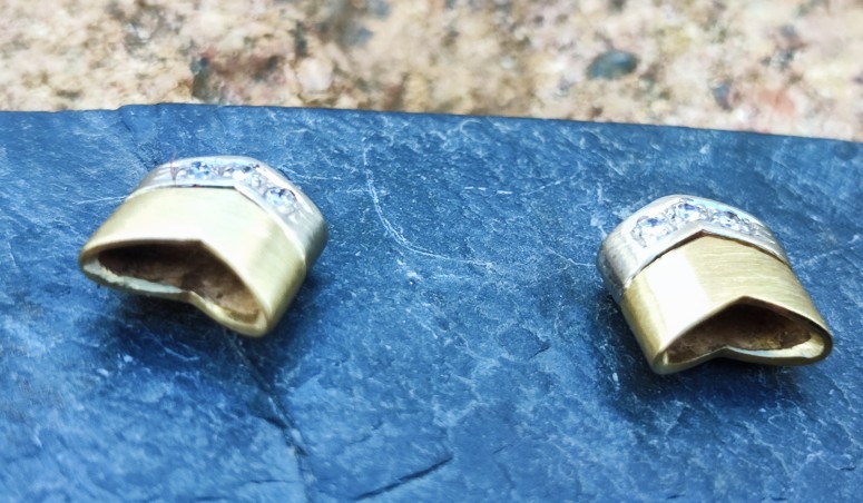 Unikat Ohrstecker Gold 750 Weissgold 750 Brillant