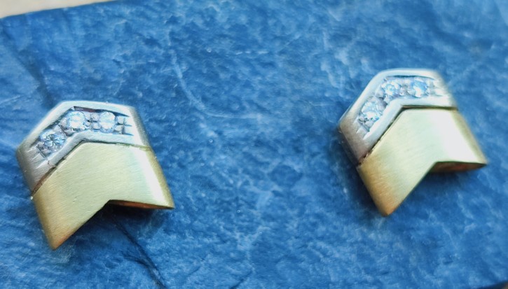 Unikat Ohrstecker Gold 750 Weissgold 750 Brillant