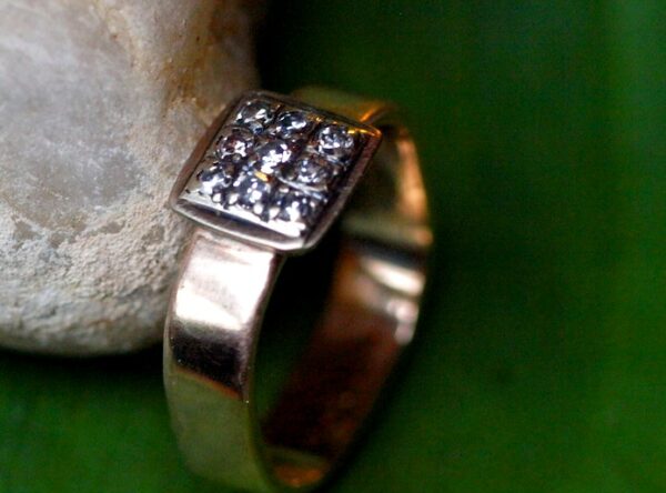 Unikat Ring 9 Brillanten 0,36 ct vs Gold 585 Weißgold 585 Ringröße 50 /15,9 mm