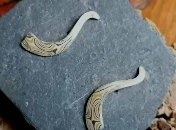 Mokume Gane Ohrstecker Gold 900 Palladium 500 Silber Unikat Sternmuster