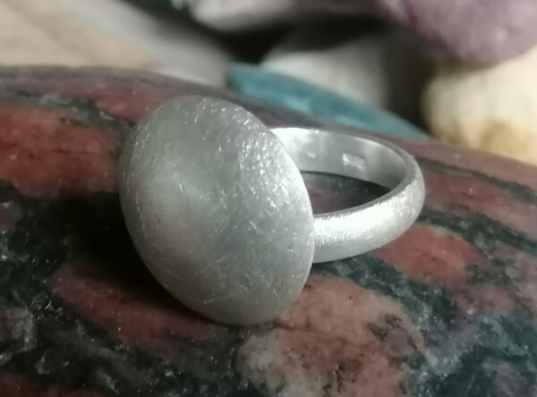 Designer Ring Silber 925 Kreis Linse eismattiert 56