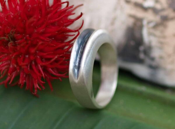 Designer Ring Silber 925 geschwärzte Rille