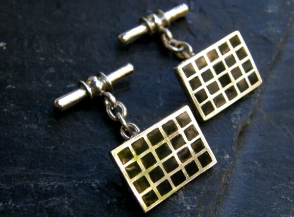Manschettenknöpfe Silber Onyx Onix Rechteck