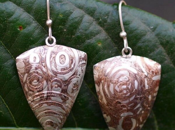 Ohrschmuck Ohrring Mokume Gane Silber 925  Shakudo Shibuichi Unikat